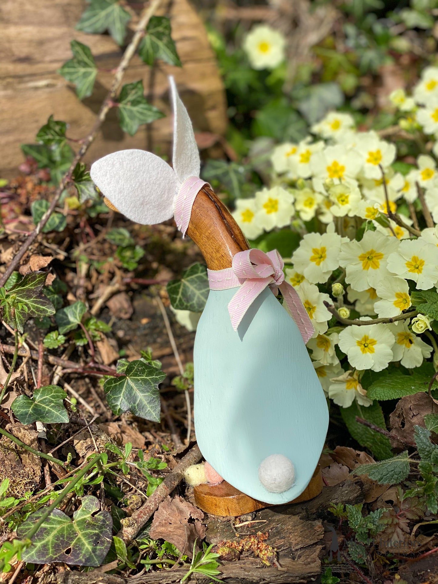 Babity, the Easter Bunny Duck - Decorated Wooden Duck in Boots by Mrs H the Duck Lady