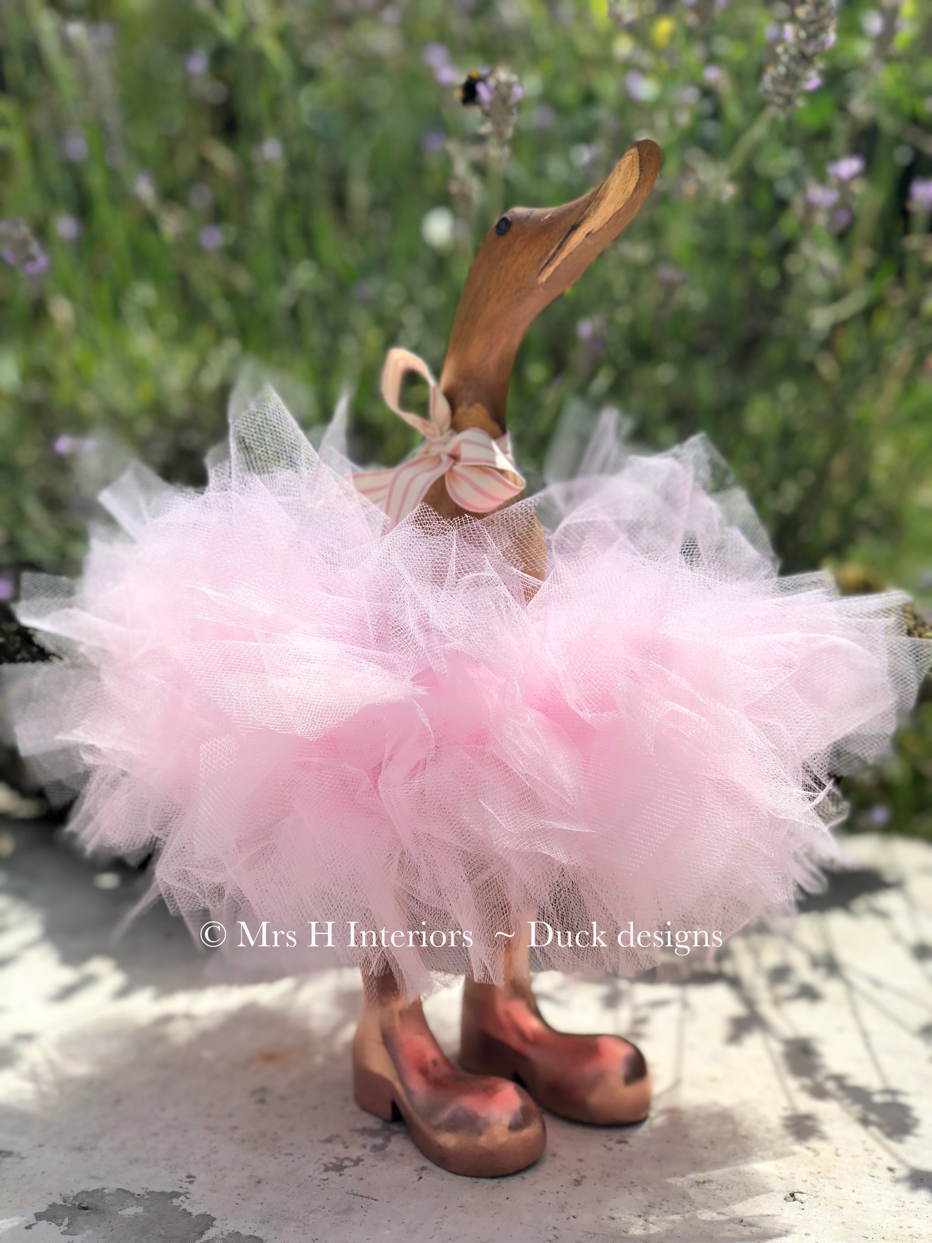 Bubbles & Bea matching grey offers tutu wearing wooden ducks